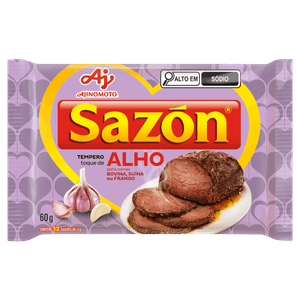 Tempero para Carnes Toque de Alho Sazón Pacote 60g 12 Unidades