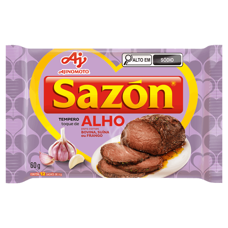 Tempero-para-Carnes-Toque-de-Alho-Sazon-Pacote-60g-12-Unidades