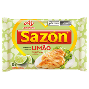 Tempero para Carnes Toque de Limão Sazón Pacote 60g 12 Unidades