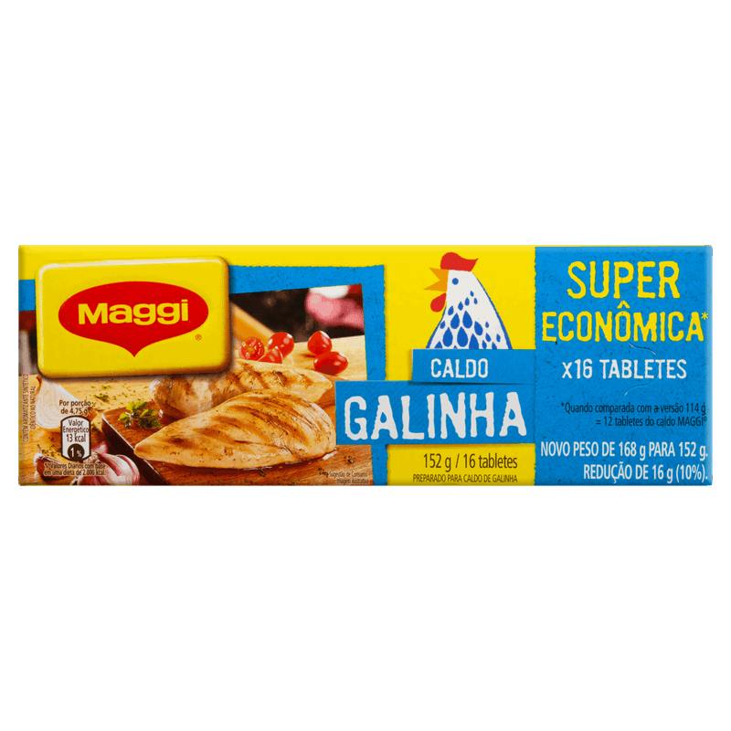 Caldo-Tablete-Galinha-Maggi-Caixa-152g-Leve-16-Pague-14-Unidades-Embalagem-Economica