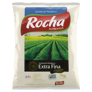 Farinha de Mandioca Tipo 1 Extrafina Rocha Alimentos Premium Pacote 1kg