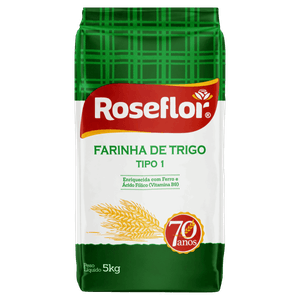 Farinha de Trigo Tipo 1 Roseflor Pacote 5kg