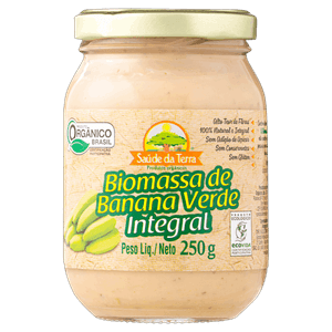 Biomassa de Banana Verde Orgânico Integral Saúde da Terra Vidro 250g