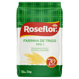 Farinha de Trigo Tipo 1 Roseflor Pacote 1kg