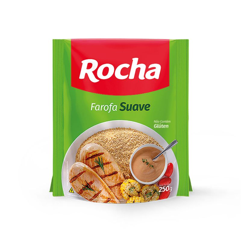 Farofa-de-Mandioca-Suave-Rocha-Alimentos-Pacote-250g