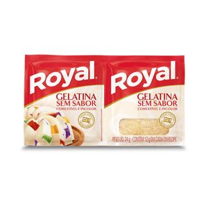 Gelatina Pó sem Sabor Royal Pacote 24g 2 Unidades