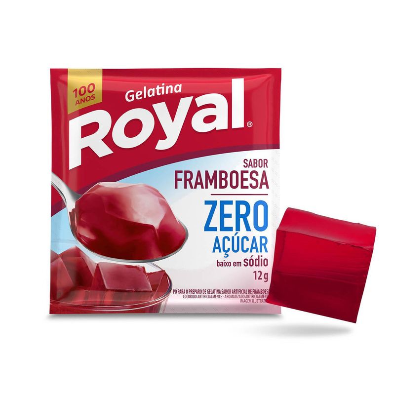 Gelatina-Po-Framboesa-Zero-Acucar-Royal-Pacote-12g