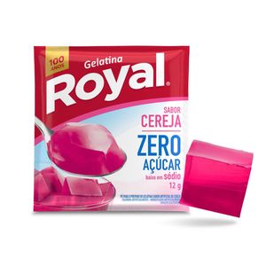 Gelatina Pó Cereja Zero Açúcar Royal Pacote 12g