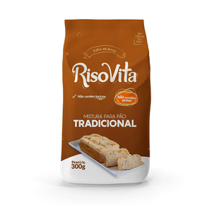 Mistura para Pão Tradicional sem Glúten Zero Lactose RisoVita Pacote 300g