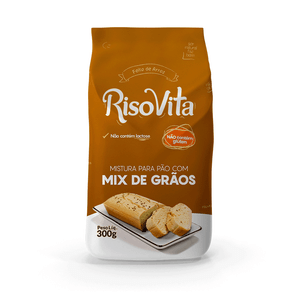 Mistura para Pão Mix de Grãos sem Glúten Zero Lactose RisoVita Pacote 300g