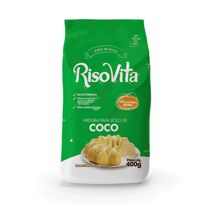 Mistura para Bolo Coco sem Glúten Zero Lactose RisoVita Pacote 400g