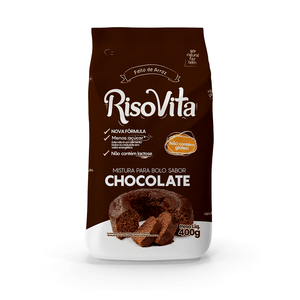 Mistura para Bolo Chocolate sem Glúten Zero Lactose RisoVita Pacote 400g