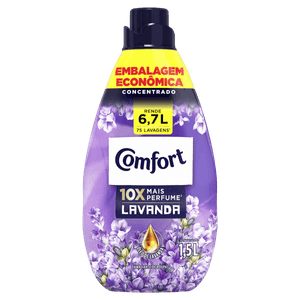 Amaciante de Roupa Concentrado Lavanda Comfort Frasco 1,5l Embalagem Econômica