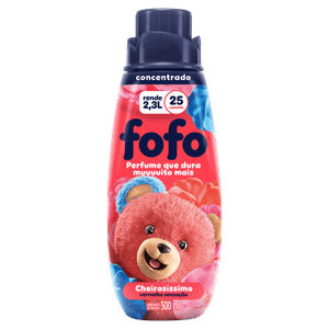 Amaciante de Roupa Concentrado Vermelho Sensação Fofo Cheirosíssimo Frasco 500ml