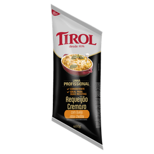 Requeijão Cremoso com Queijo Cheddar Uso Culinário Tirol Profissional Bisnaga 400g