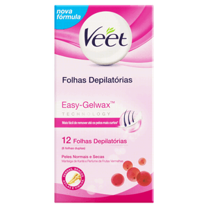 Folhas para Depilação Peles Normais e Secas Veet 12 Unidades