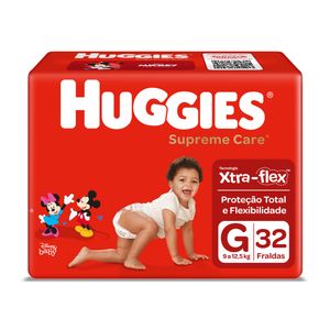 Fralda Descartável Infantil Huggies Supreme Care G Pacote 32 Unidades