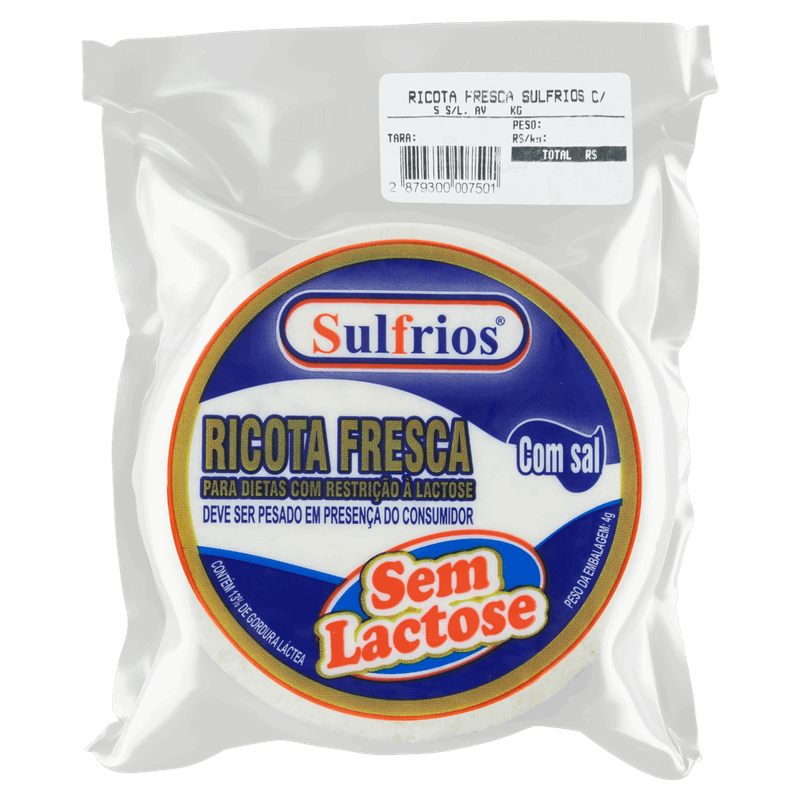 Ricota-Fresca-com-Sal-Zero-Lactose-Sulfrios-Kg