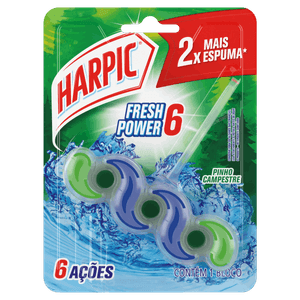 Detergente Sanitário Bloco Pinho Campestre Harpic Fresh Power 6