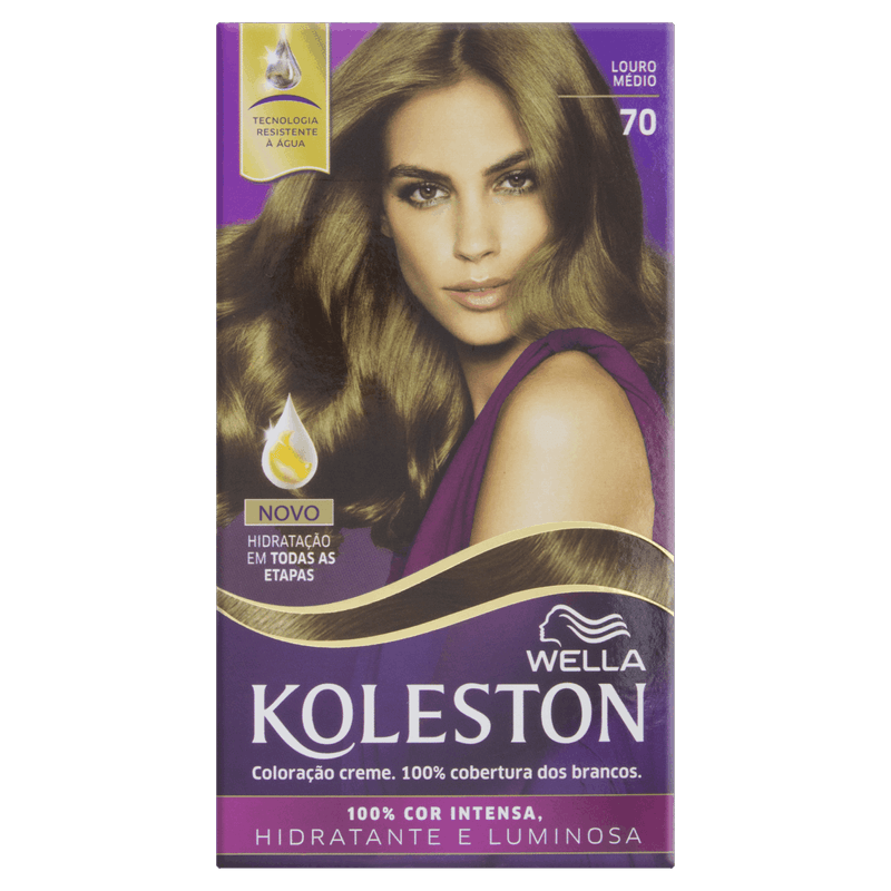 Kit Coloração Creme 70 Louro Médio Wella Koleston