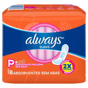 Absorvente sem Abas Dia Suave Super Proteção Always Pacote 8 Unidades