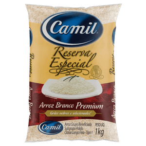 Arroz Branco Tipo 1 Reserva Especial Camil Premium Pacote 1kg