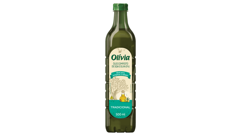 Óleo Composto de Soja e Oliva Tradicional Olívia Garrafa 500ml