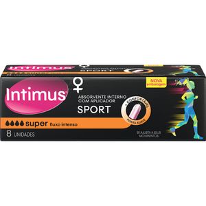 Absorvente Interno com Aplicador Intimus Sport Super Caixa 8 Unidades