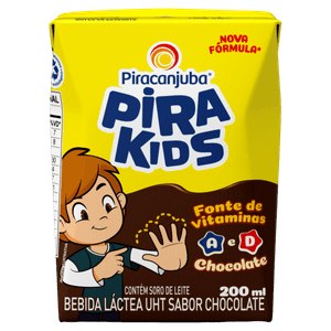 Bebida Láctea UHT Chocolate Pirakids Caixa 200ml