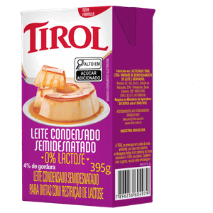 Leite Condensado Zero Lactose Tirol Caixa 395g