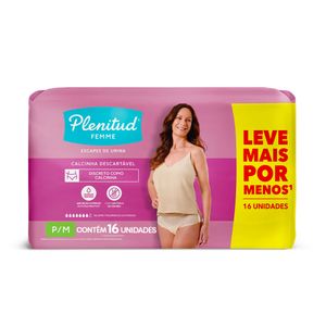 Roupa Íntima Descartável Plenitud Femme P/M Pacote 16 Unidades Leve Mais Pague Menos