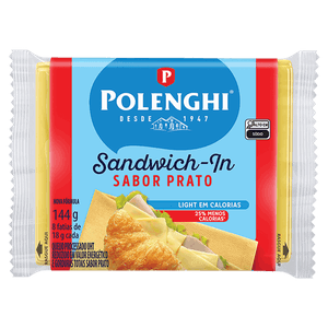 Queijo Processado Prato Light Polenghi Sandwich-In 144g