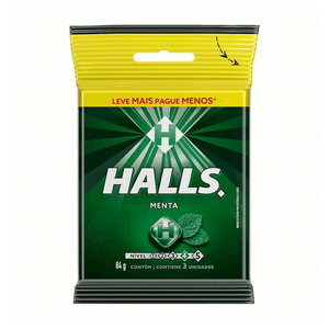 Bala Menta Halls Pacote 84g 3 Unidades Leve Mais Pague Menos