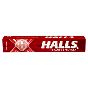 Bala Morango Halls Pacote 28g