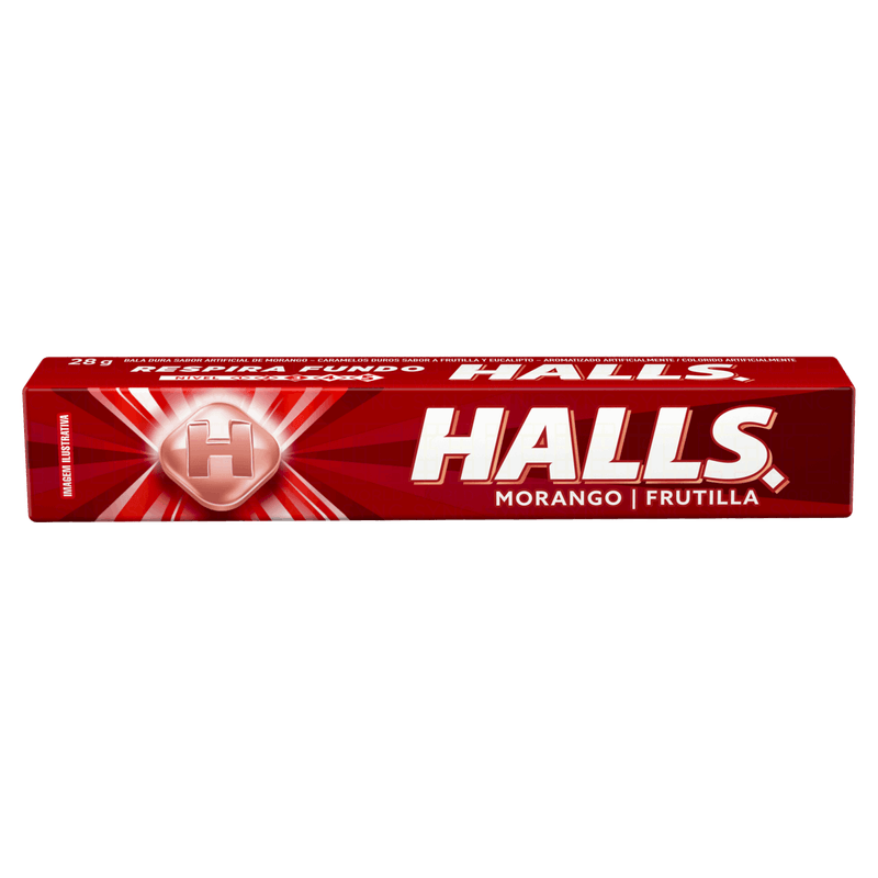 Bala-Morango-Halls-Pacote-28g