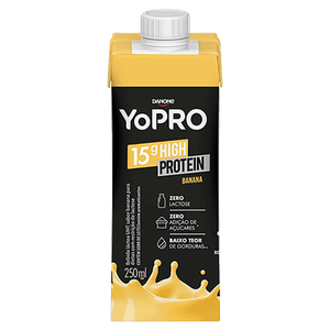 Bebida Láctea UHT Banana Zero Lactose Yopro 15g High Protein Caixa 250ml