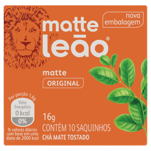 Chá Mate Tostado Original Matte Leão Caixa 16g 10 Unidades