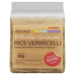 Macarrão de Arroz e Tapioca Vermicelli Grãos Integrais Mama Pacote 200g