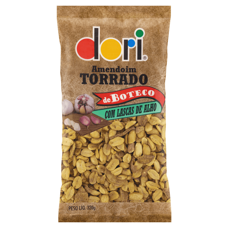 Amendoim-Torrado-com-Lascas-de-Alho-Dori-de-Boteco-Pacote-320g