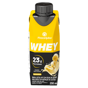 Bebida Láctea UHT Banana Zero Lactose Piracanjuba Whey Caixa 250ml