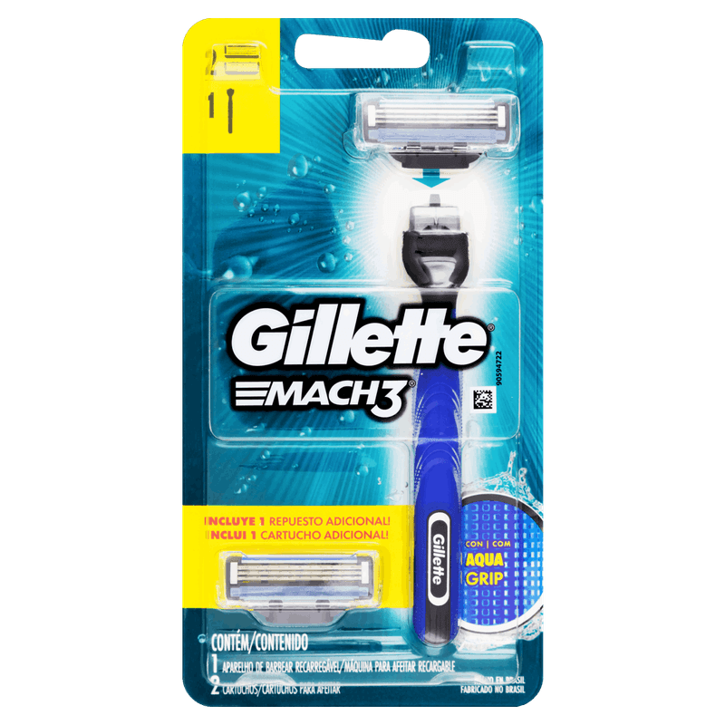 Kit-1-Aparelho-Recarregavel---2-Cargas-para-Barbear-Gillette-Mach3