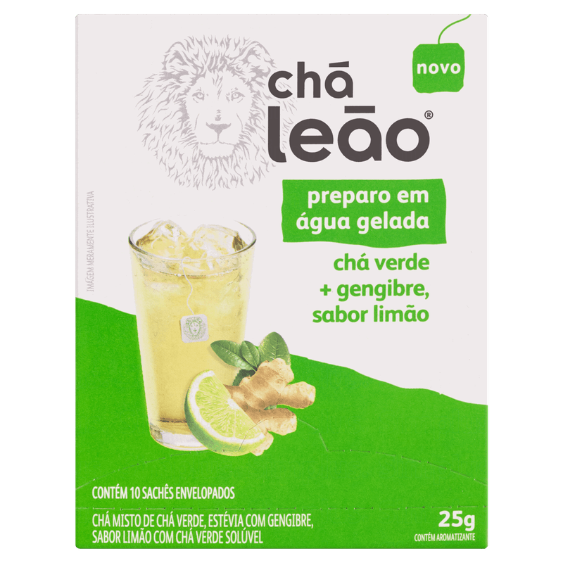 Cha-Verde-Gengibre-e-Limao-Cha-Leao-Caixa-25g-10-Unidades