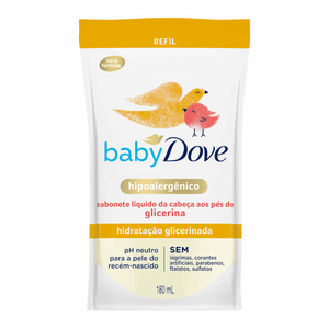 Sabonete Líquido Hidratação Glicerinada da Cabeça aos Pés Dove Baby Sachê 180ml Refil