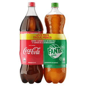 Kit Refrigerante Coca-Cola Original + Guaraná Fanta 2l Cada Leve Mais Pague Menos