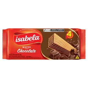 Biscoito Wafer Recheio Chocolate Isabela Pacote 100g