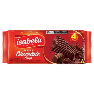 Biscoito Wafer Chocolate Recheio Chocolate Suíço Isabela Pacote 100g