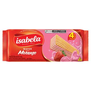 Biscoito Wafer Recheio Morango Isabela Pacote 100g