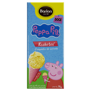 Casquinha de Sorvete Peppa Pig Barion Kasketes Caixa 75g 18 Unidades