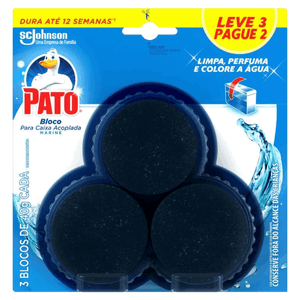 Detergente Sanitário Bloco para Caixa Acoplada Marine Pato 40g Cada Leve 3 Pague 2 Unidades