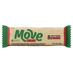 Barra de Proteína Vegana Cacau Hart´s Natural Move Pacote 40g